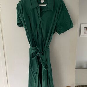 GAP Emerald Maternity Shirt Dress with Belt